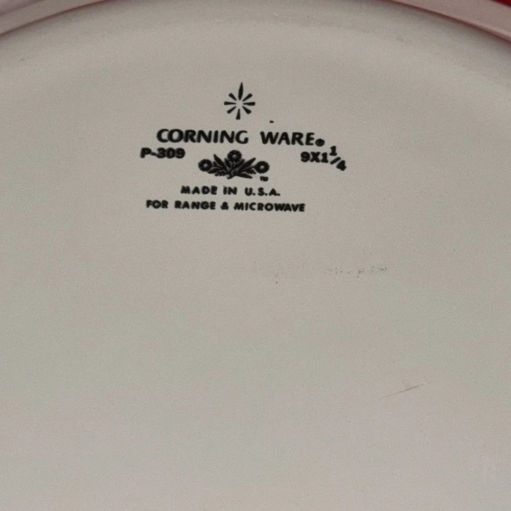 Vintage Corning Ware Blue Cornflower Pie Plate P-309 Pyroceram Dish Made in USA